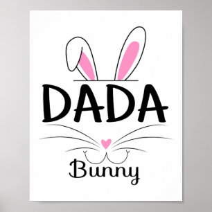 Family Matching Dada Bunny Graphic Easter Costume Poster