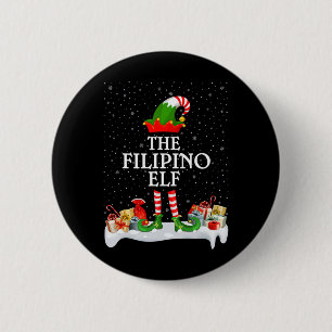 Family Matching Group Christmas The Filipino Elf  2 Inch Round Button