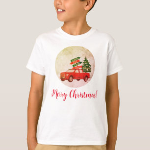 Family Matching Red Truck Vintage Christmas T-Shirt