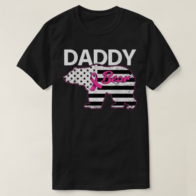 Family Matching Tee Daddy Bear Breast Cancer Aware (Design Front)