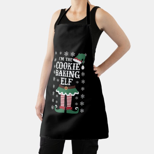 Family Matching The Cookie Baking Elf Christmas Apron (Insitu)