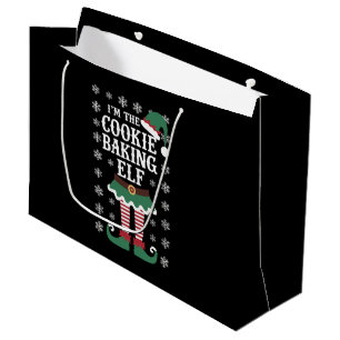 Family Matching The Cookie Baking Elf Christmas Large Gift Bag