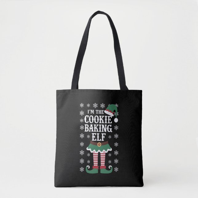 Family Matching The Cookie Baking Elf Christmas Tote Bag (Front)