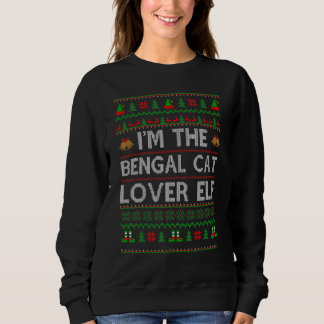 Family Matching Ugly I'm The Bengal Cat Elf Christ Sweatshirt