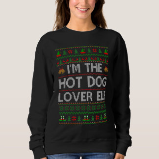 Family Matching Ugly I'm The Hot Dog Elf Christmas Sweatshirt