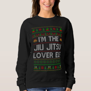 Family Matching Ugly I'm The Jiu Jitsu Elf Christm Sweatshirt