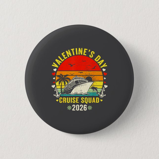 Family Matching Valentines Day For Couples Cruise  2 Inch Round Button (Front)