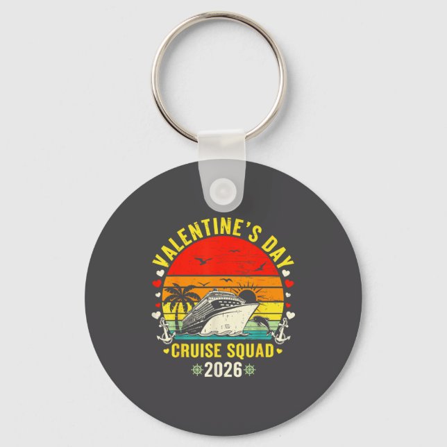 Family Matching Valentines Day For Couples Cruise  Keychain (Front)