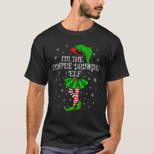Family Matching Women Girls Coffee Drinking Elf Ch T-Shirt