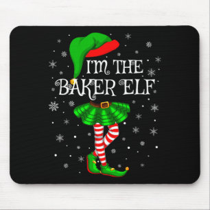 Family Matching Women Girls I'm The Baker Elf Chri Mouse Pad