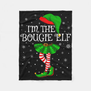 Family Matching Women Girls I'm The Bougie Elf Chr Fleece Blanket