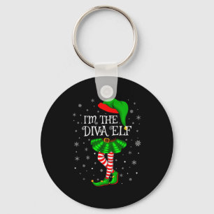 Family Matching Women Girls I'm The Diva Elf Chris Keychain