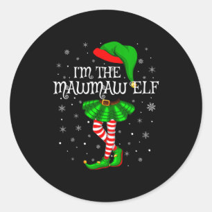 Family Matching Women Girls I'm The Mawmaw Elf Chr Classic Round Sticker