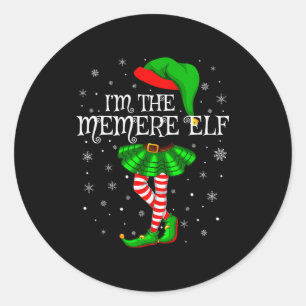 Family Matching Women Girls I'm The Memere Elf Chr Classic Round Sticker