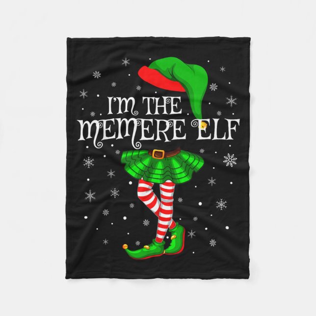 Family Matching Women Girls I'm The Memere Elf Chr Fleece Blanket (Front)