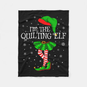 Family Matching Women Girls I'm The Quilting Elf C Fleece Blanket