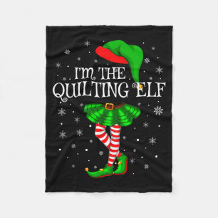 Family Matching Women Girls I'm The Quilting Elf C Fleece Blanket