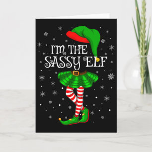 Family Matching Women Girls I'm The Sy Elf Christm Card