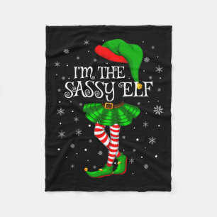 Family Matching Women Girls I'm The Sy Elf Christm Fleece Blanket