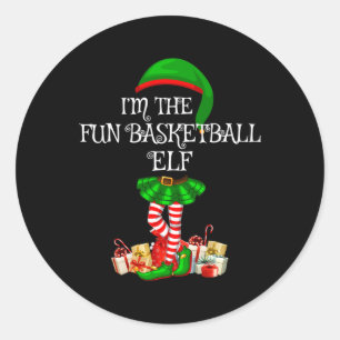 Family Matching Women Girls The Fun Basketball Elf Classic Round Sticker