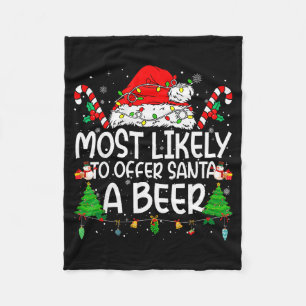 Family Matching Xmas Most Likely To Offer Santa A  Fleece Blanket