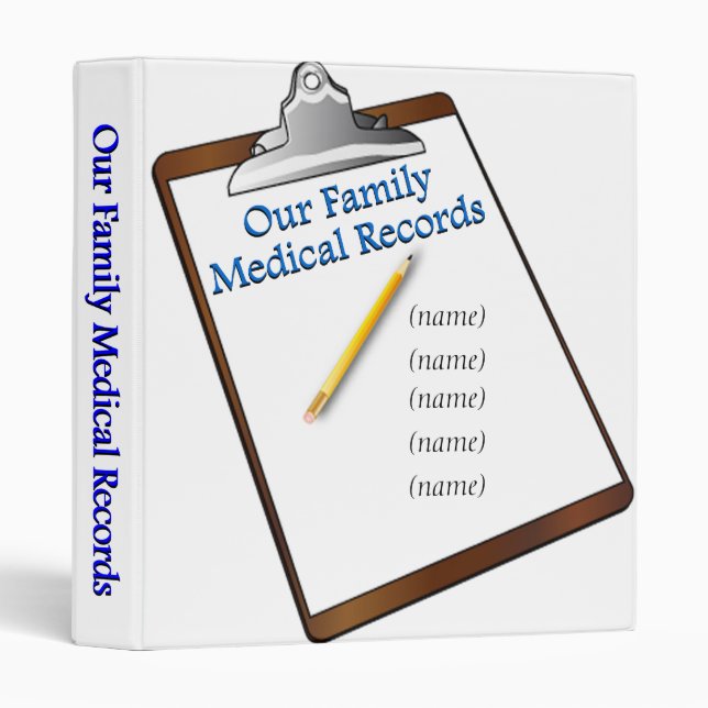 Family Medical Records Binder (Front/Spine)