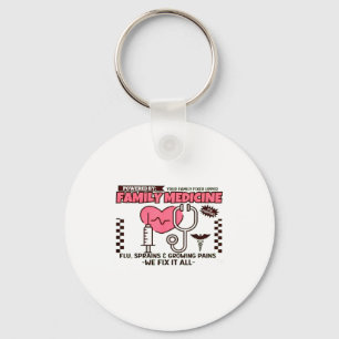 Family Medicine Retro Family Physician Doctor Gift Keychain