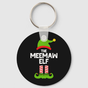 Family Meemaw Elf Christmas Matching Pajama Funny Keychain