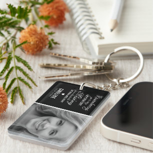 Family Memorial Photo Remembrance Keepsake Keychain