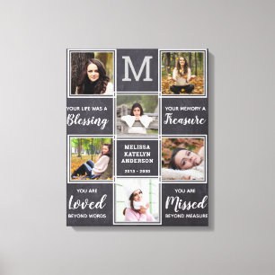 Family Memorials Keepsake Photo Collage Canvas Print