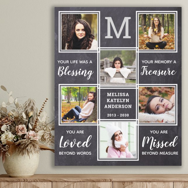 Family Memorials Keepsake Photo Collage Canvas Print (Creator Uploaded)