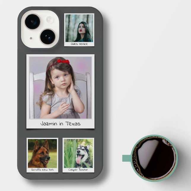 Family Memories 4 photo Collage Grey iPhone Case (Creator Uploaded)