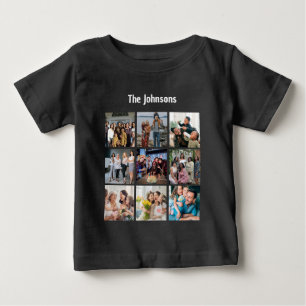Family Memories 9 Photo Grid Personalized Collage Baby T-Shirt