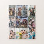 Family Memories 9 Photo Grid Personalized Collage Jigsaw Puzzle<br><div class="desc">Family Memories 9 Photo Grid Personalized Family Photo Collage Showcase your favorite family moments with this clean 9 photo grid collage design. The balanced square layout highlights each image beautifully, creating a timeless display of family memories. Perfect for family keepsakes, holiday cards, or home decor, this customizable template makes it...</div>