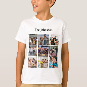 Family Memories 9 Photo Grid Personalized Collage T-Shirt