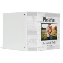 Family Memories Name Photo White Wood Scrapbook