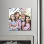 Family Memories Personalized Grandparent Photo Magnet<br><div class="desc">Create a special keepsake with this custom square photo magnet, designed to showcase one favorite photo in a sleek, modern format. Perfect for highlighting a cherished moment—whether it’s the grandkids, a family portrait, a pet, or a special memory. This single-photo magnet allows for personalized touches, making it an ideal gift...</div>