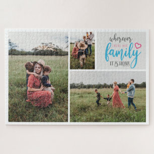 Family Memories Photo Collage Custom Keepsake Jigsaw Puzzle