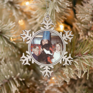 Family Memories Snowflake Pewter Christmas Ornament