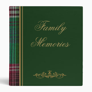 Family Memories Tartan Binder Green, Red Blue
