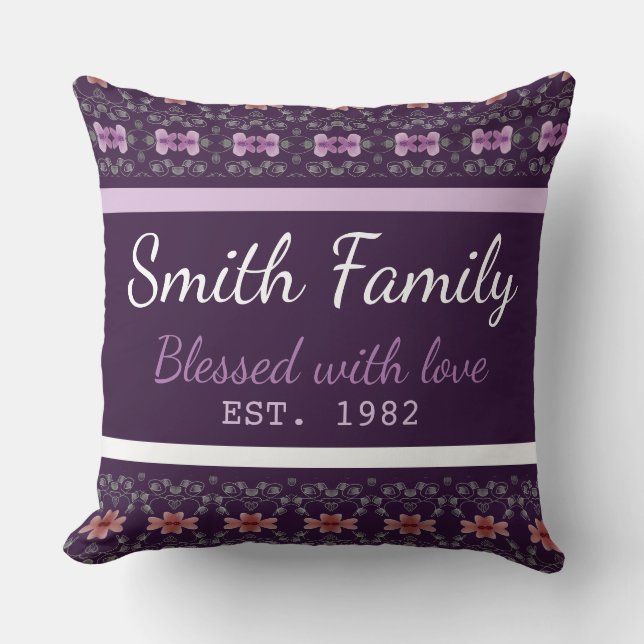 Family Memories Throw Pillow (Front)
