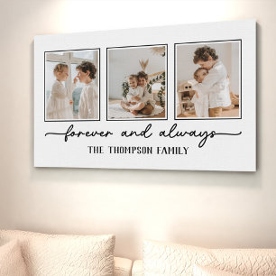 Family Memories White Custom Photo Collage Wall Canvas Print