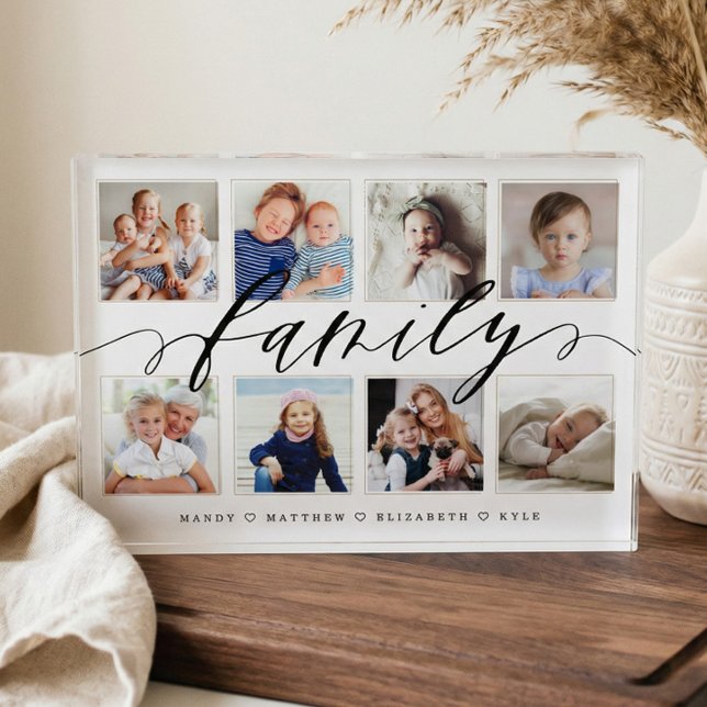 Family Memory Photo Collage Keepsake Block (Family Memory Photo Collage Keepsake)