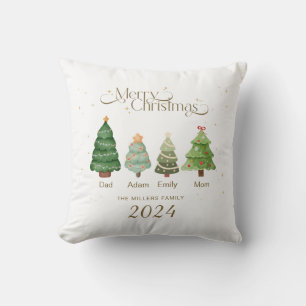 Family Merry Christmas Gift, Personalized Family Throw Pillow