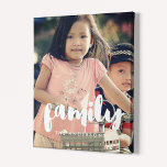 Family modern brush font overlay photo faux canvas print<br><div class="desc">Showcase your favourite family pictures with this modern faux canvas print,  with the word Family in a beautiful text overlay. You can easily change the colour and size of the text to fit your picture.</div>