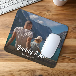 Family Modern Photo Daddy and Me Custom Mouse Pad