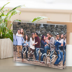 Family Modern Simple Script Typography Photo Block