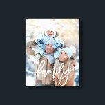 Family | Modern White Typography with your Photo Canvas Print<br><div class="desc">This modern,  minimalist style canvas print features your own photo,  with a white overlay that says "family" in trendy white typography.</div>