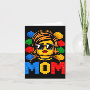 Family mom master builder building bricks blocks card
