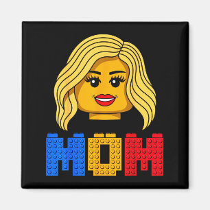 Family mom master builder building bricks blocks magnet